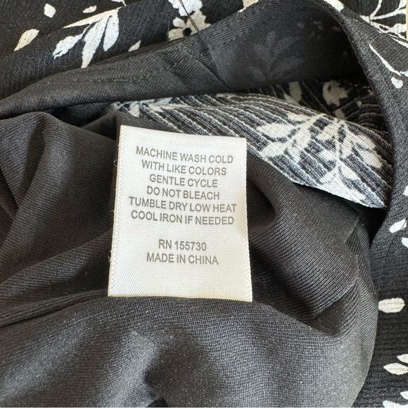 Jane and Delancey Black Floral Stretch High Waist A Line Midi Womens Size M - Picture 15 of 15